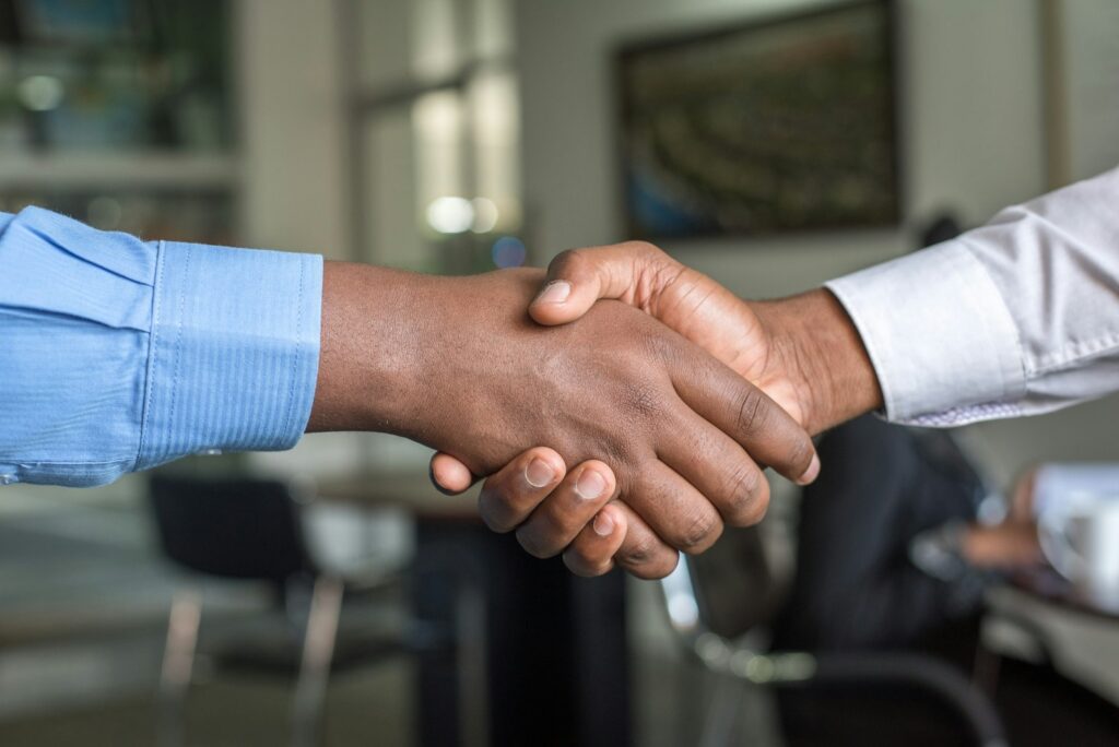 Business handshake after a successful loan approval